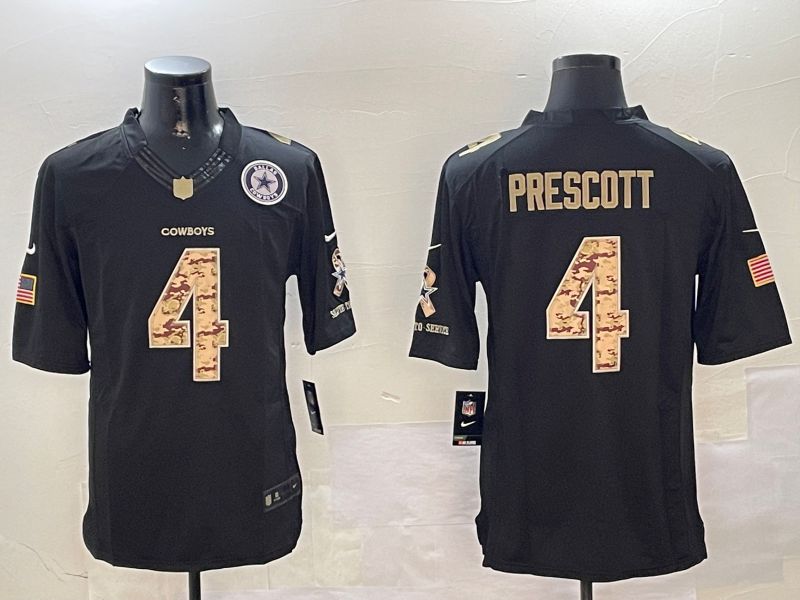 Men Dallas Cowboys #4 Prescott black admiral 2024 Nike Limited NFL Jersey style 2